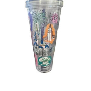 Starbucks Walt Disney Parks Tumbler Castle Hollywood Tower Fireworks 24oz
